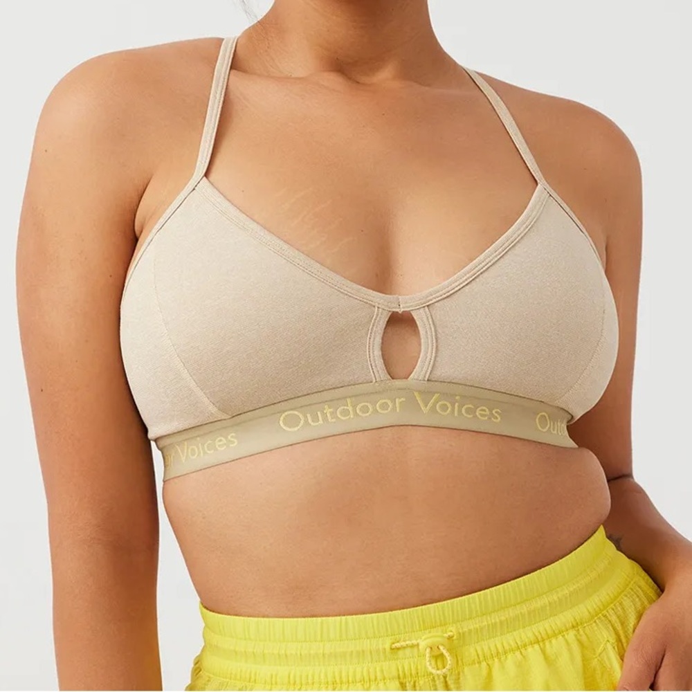 Outdoor Voices Steeplechase Bra (in Linen)